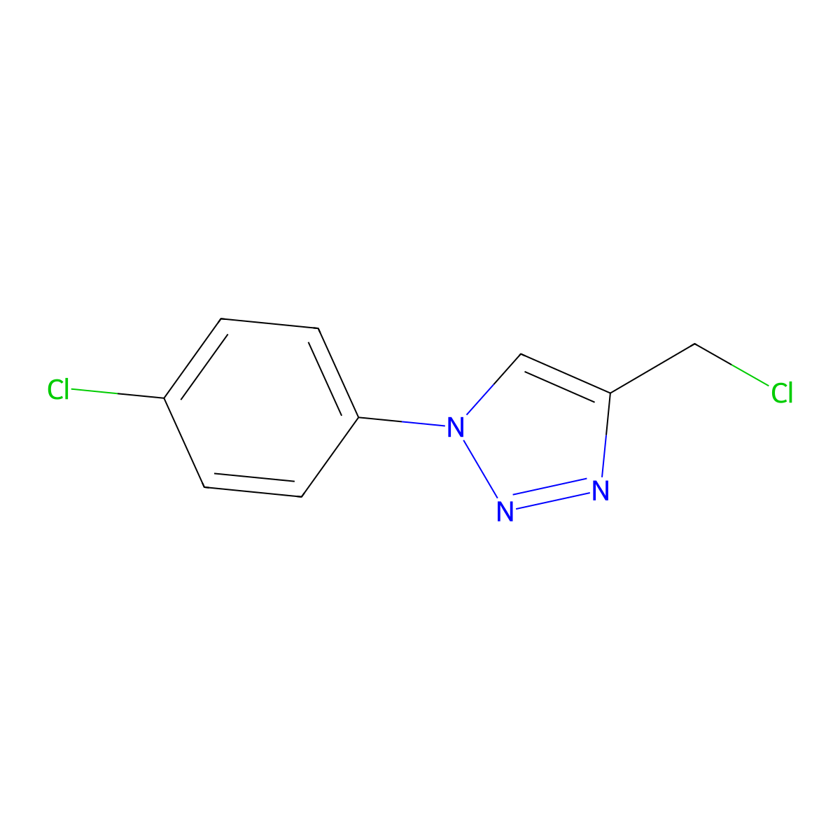 4-(chloromethyl)-1-(4-chlorophenyl)-1H-1,2,3-triazole molecular structure, CAS 112177-59-0
