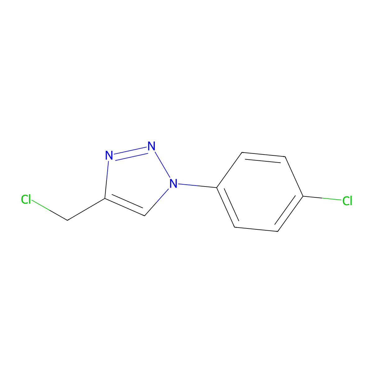 4-(chloromethyl)-1-(4-chlorophenyl)-1H-1,2,3-triazole molecular structure, CAS 112177-59-0
