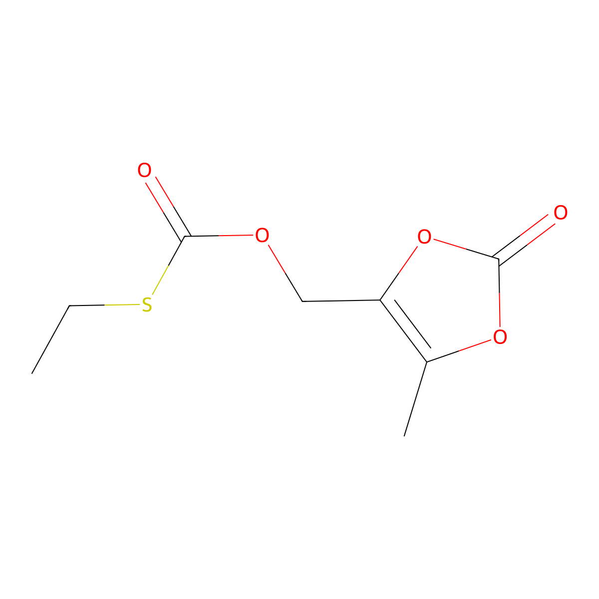 S-Ethyl O-((5-methyl-2-oxo-1,3-dioxol-4-yl)methyl) carbonothioate molecular structure, CAS 1121795-67-2
