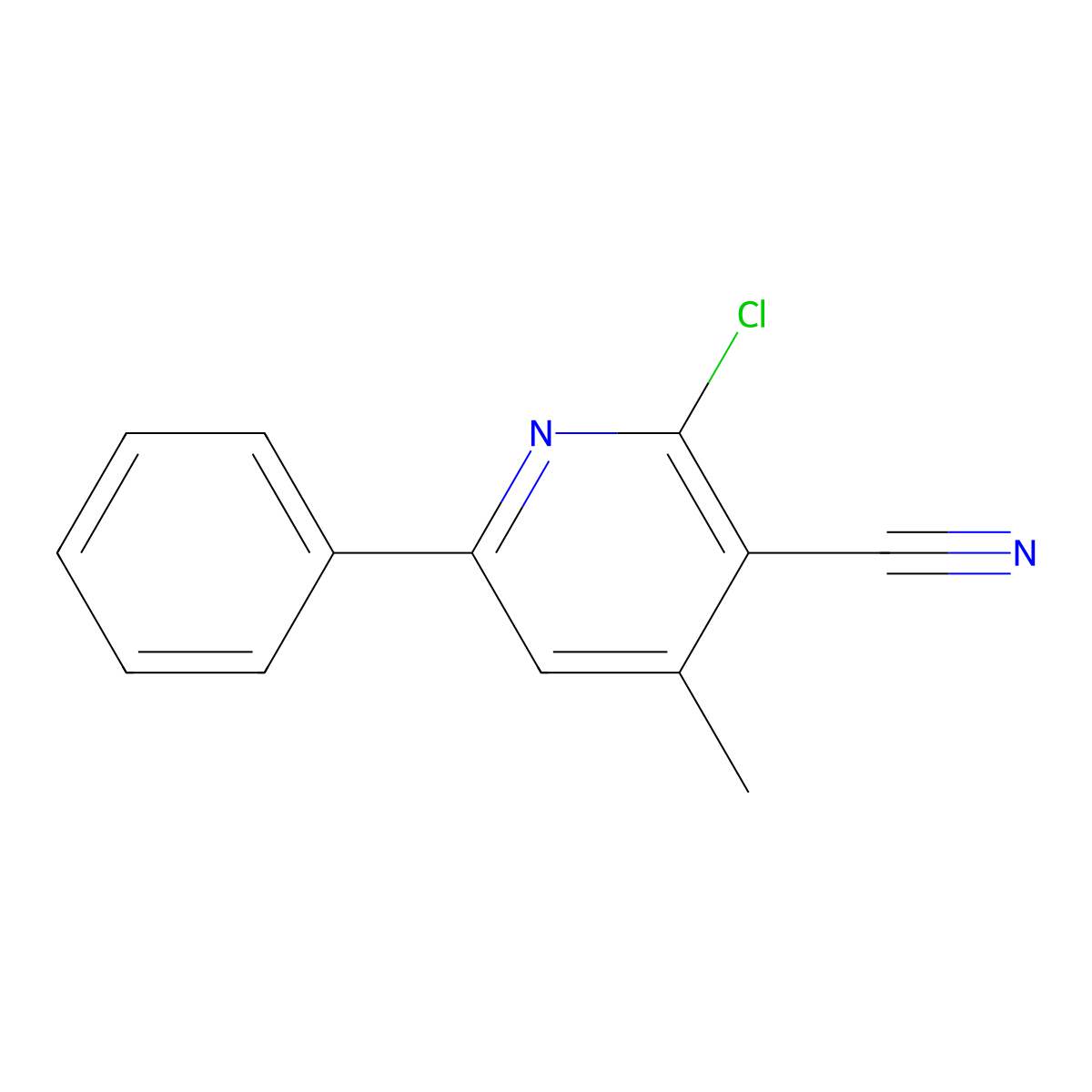 2-Chloro-4-methyl-6-phenylnicotinonitrile molecular structure, CAS 112190-09-7