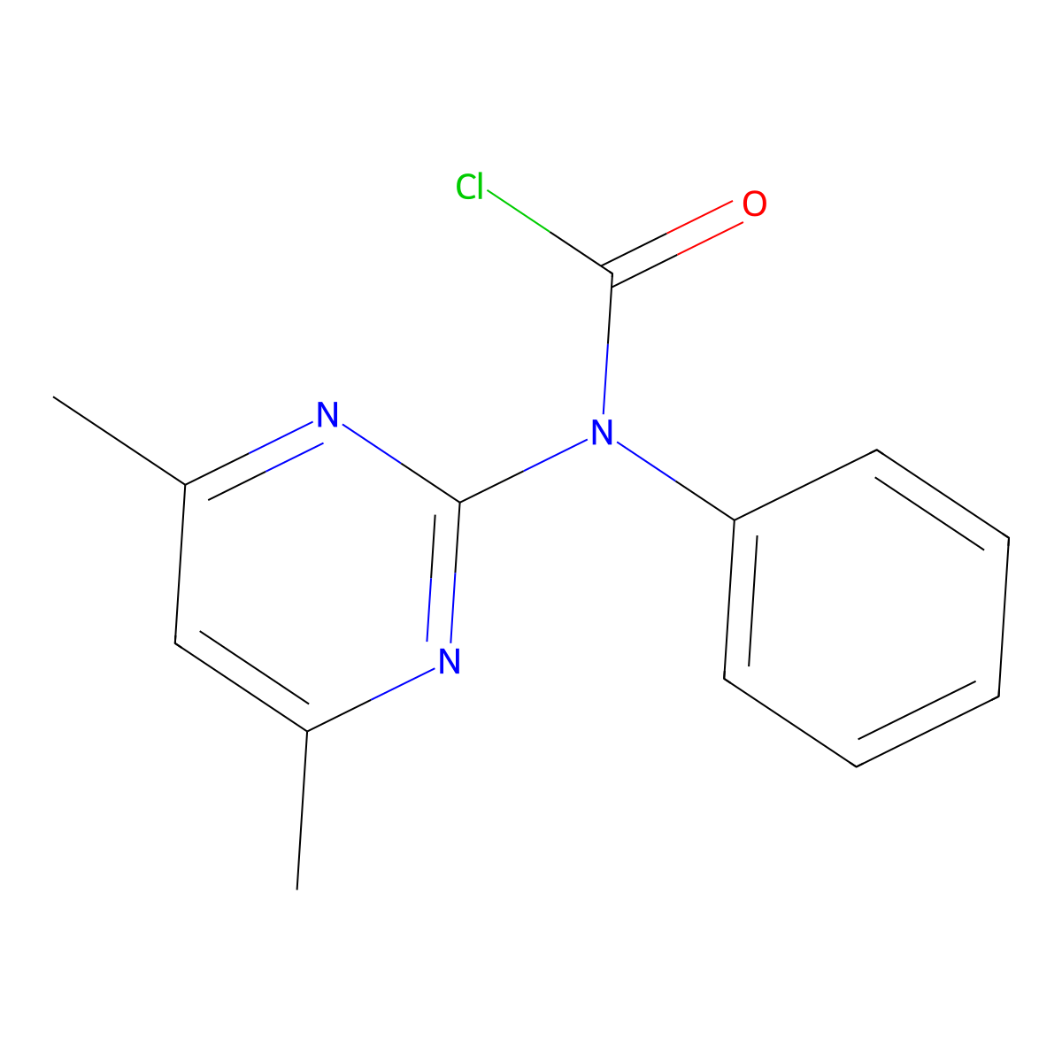 N-(4,6-dimethylpyrimidin-2-yl)-N-phenylcarbamoyl chloride molecular structure, CAS 112193-21-2