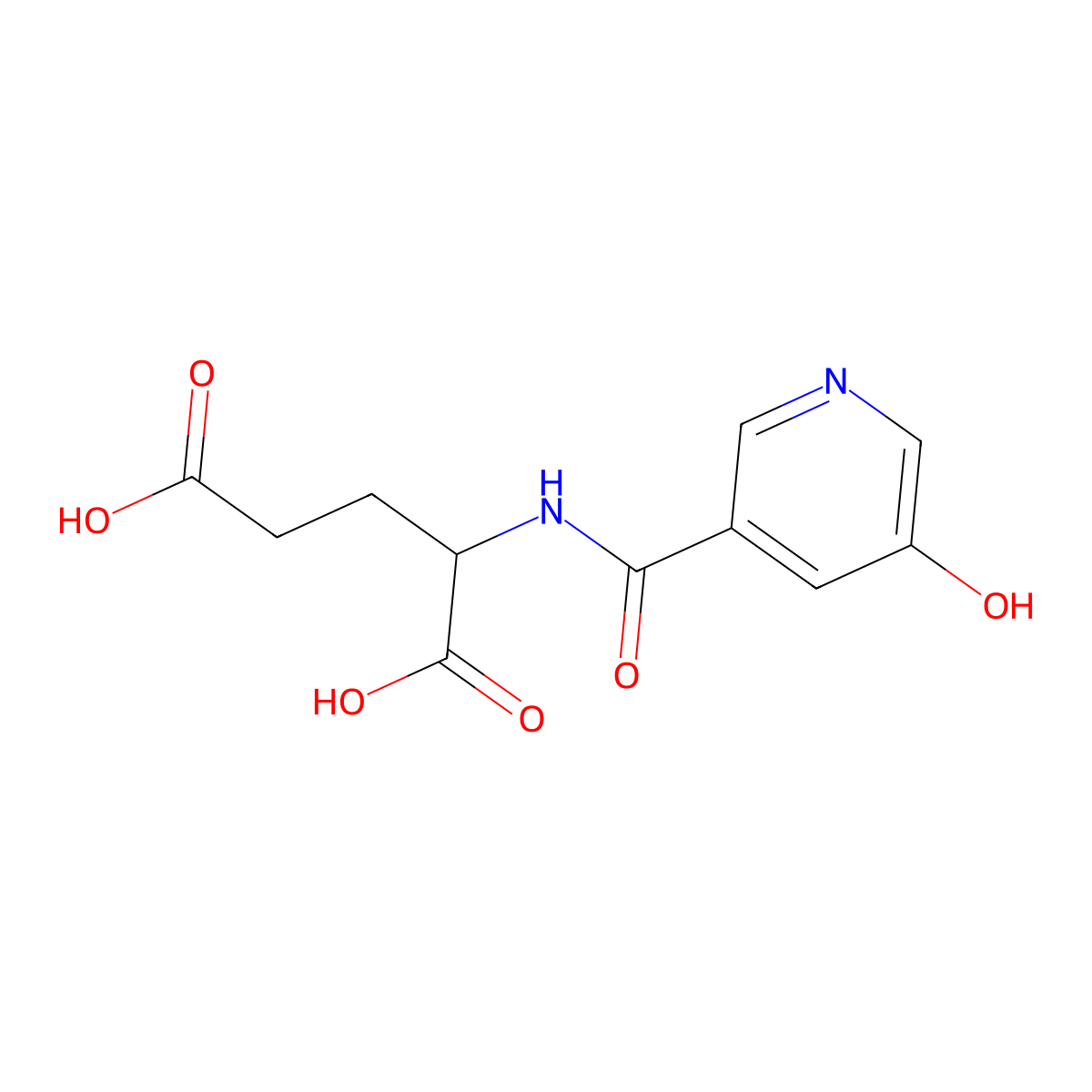 2-[(5-Hydroxy-pyridine-3-carbonyl)-amino]-pentanedioic acid molecular structure, CAS 112193-36-9