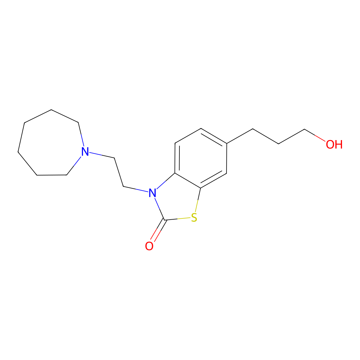 3-(2-(azepan-1-yl)ethyl)-6-(3-hydroxypropyl)benzo[d]thiazol-2(3H)-one molecular structure, CAS 1121931-61-0