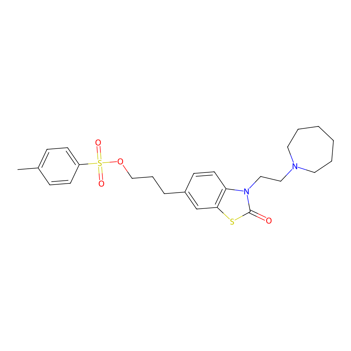 3-(3-(2-(Azepan-1-yl)ethyl)-2-oxo-2,3-dihydrobenzo[d]thiazol-6-yl)propyl 4-methylbenzenesulfonate molecular structure, CAS 1121932-61-3