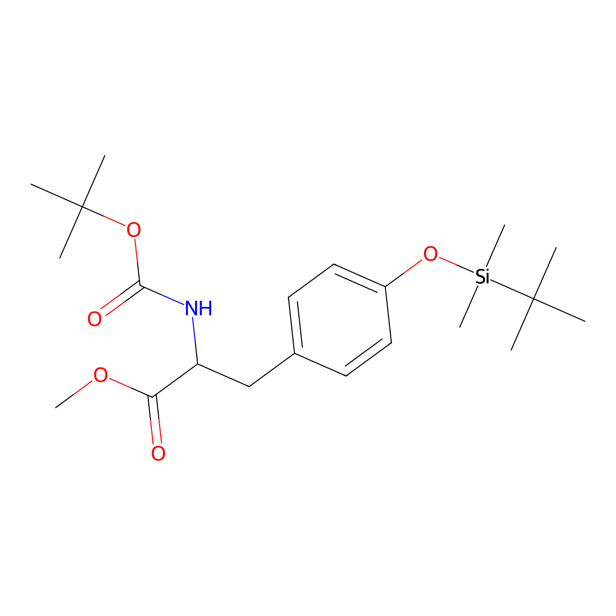 O-tert-Butyldimethylsilyl-N-t-butoxycarbonyl-L-tyrosine, Methyl Ester molecular structure, CAS 112196-57-3