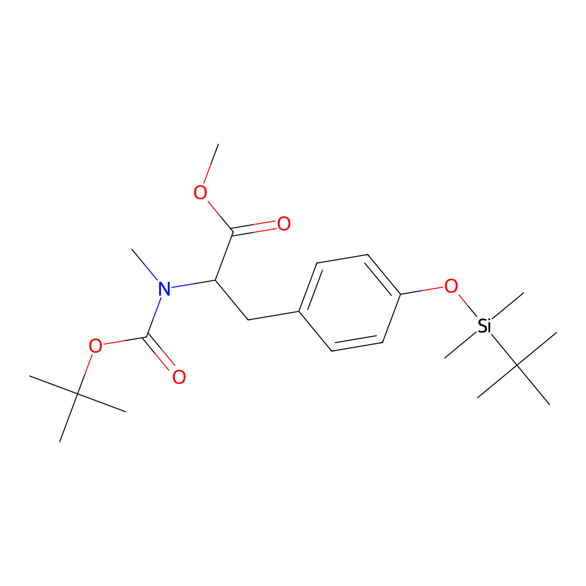 O-tert-Butyldimethylsilyl-N-methyl-N-t-butoxycarbonyl-L-tyrosine, Methyl Ester molecular structure, CAS 112196-58-4