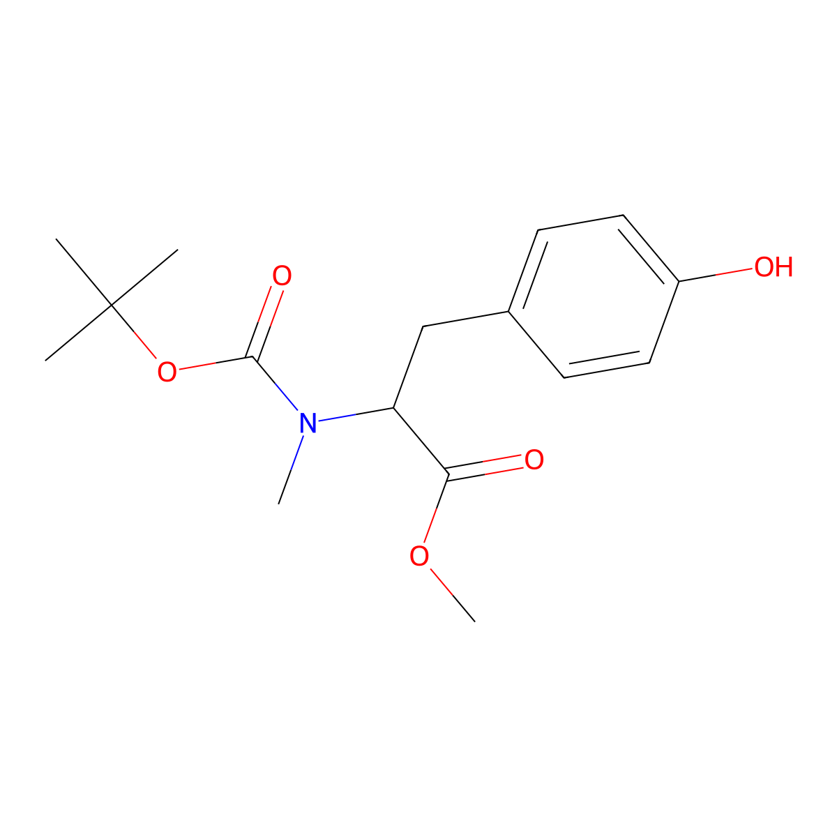 L-Tyrosine, N-[(1,1-dimethylethoxy)carbonyl]-N-methyl-, methyl ester molecular structure, CAS 112196-59-5