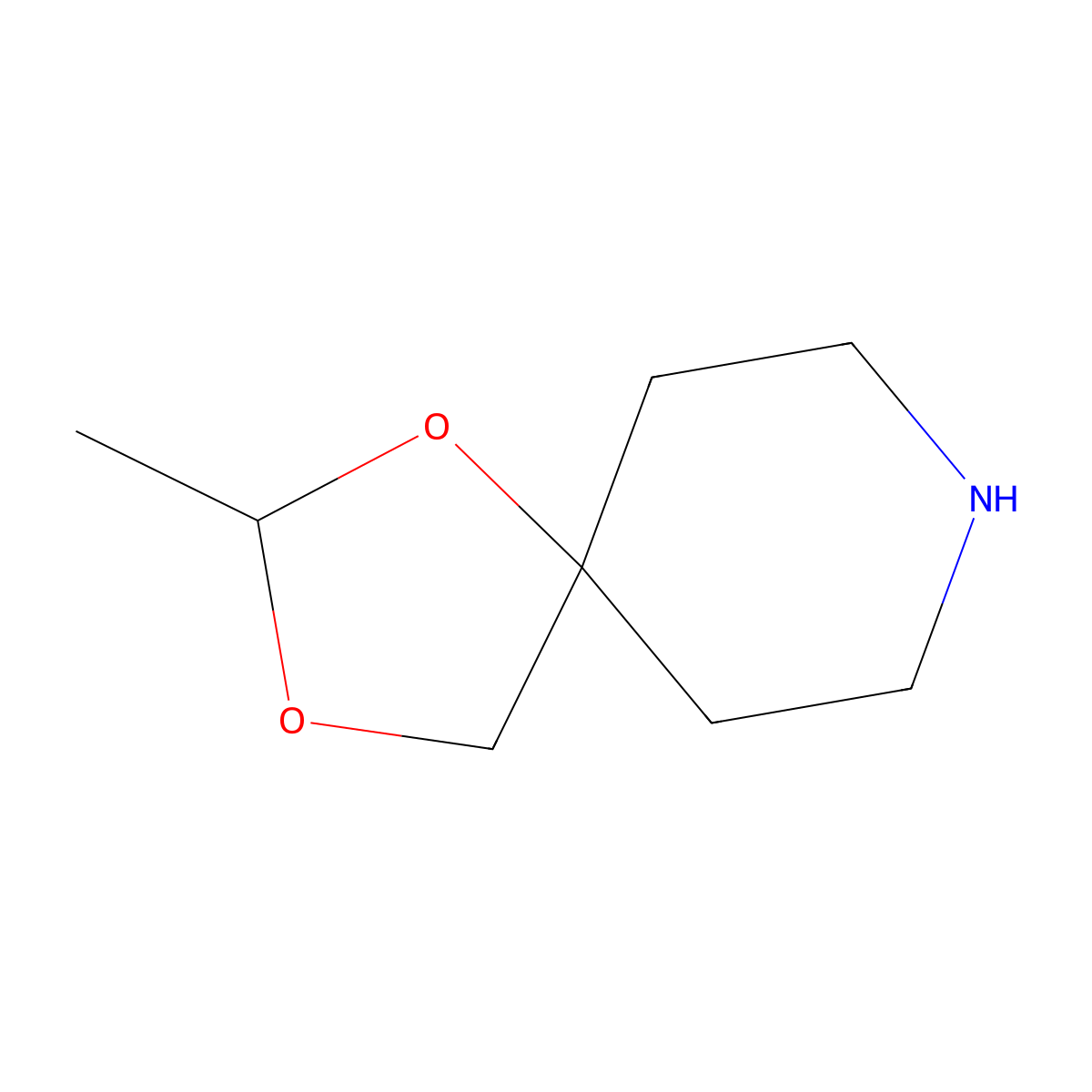 2-Methyl-1,3-dioxa-8-azaspiro[4.5]decane molecular structure, CAS 112197-83-8