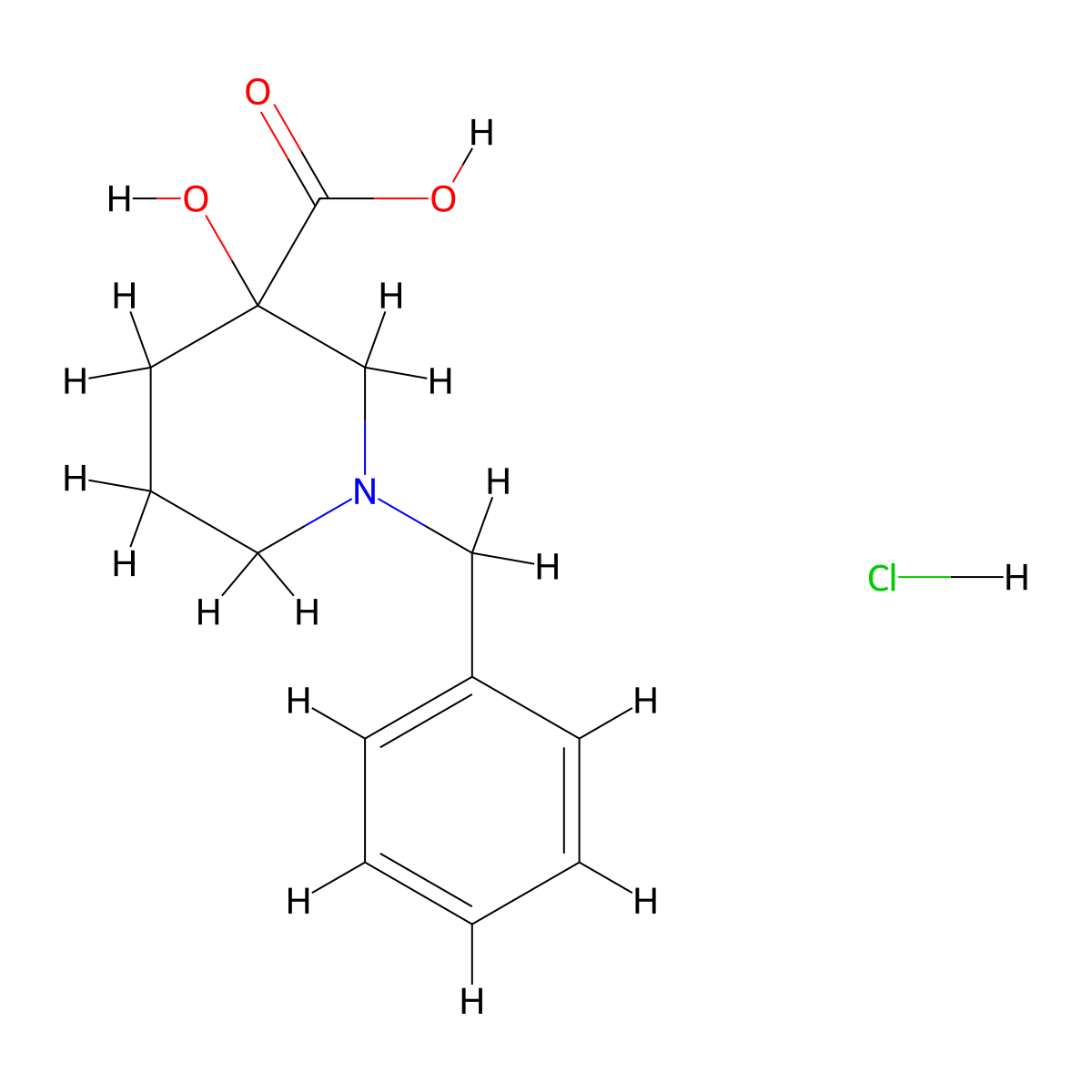 1-Benzyl-3-hydroxypiperidine-3-carboxylic acid hydrochloride molecular structure, CAS 112197-87-2