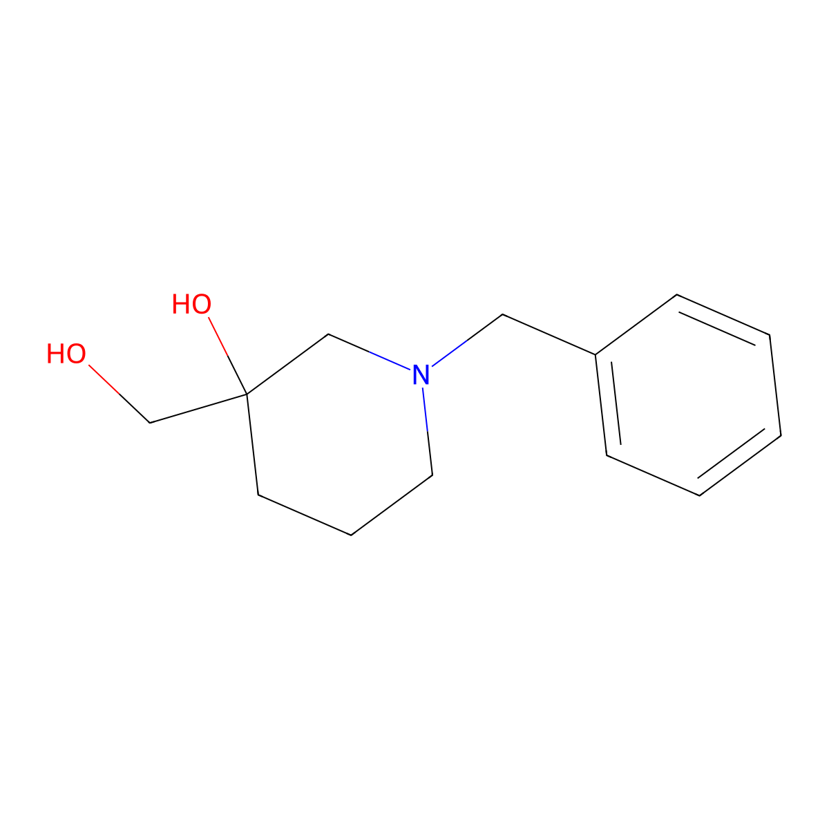 1-Benzyl-3-(hydroxymethyl)piperidin-3-ol molecular structure, CAS 112197-89-4