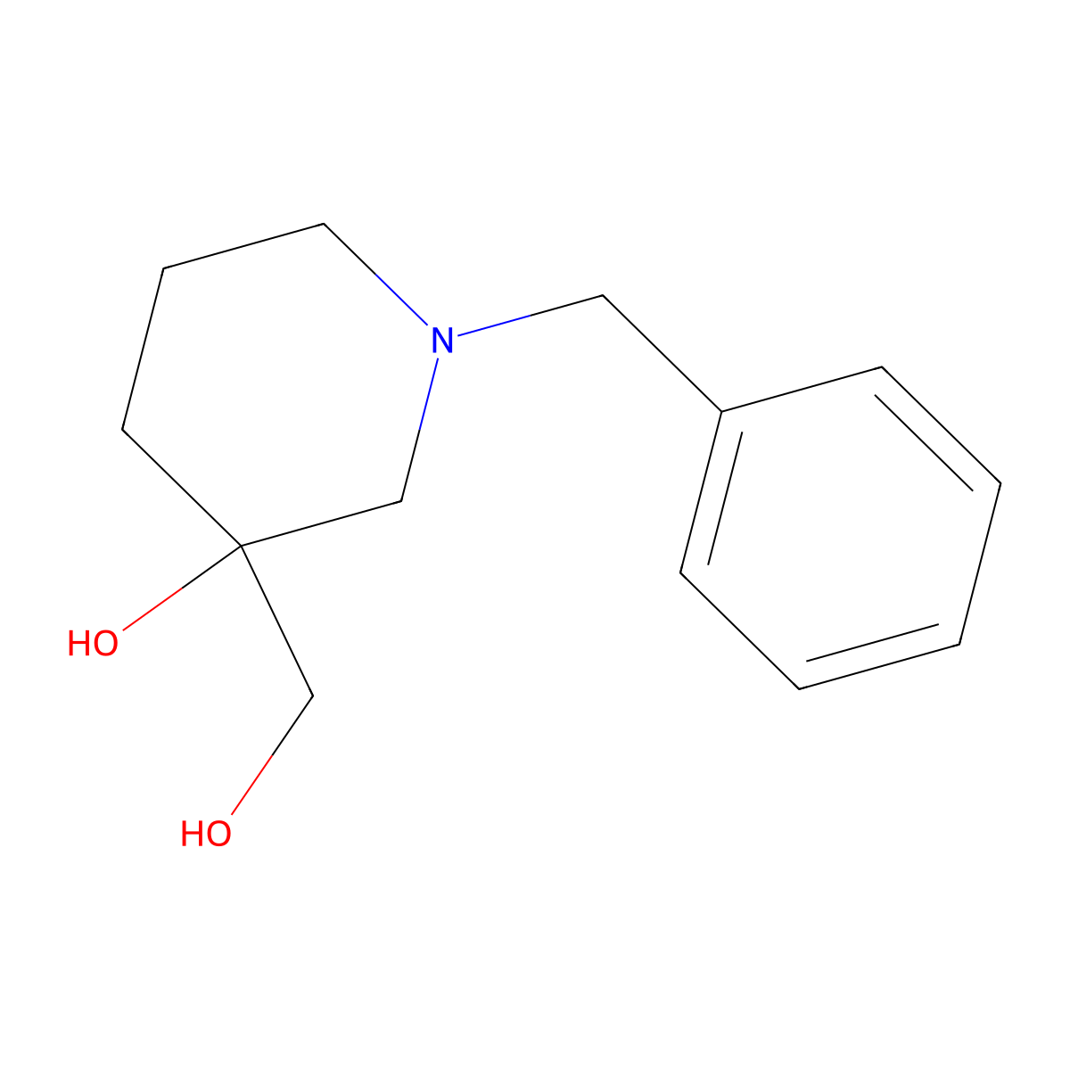 1-Benzyl-3-(hydroxymethyl)piperidin-3-ol molecular structure, CAS 112197-89-4