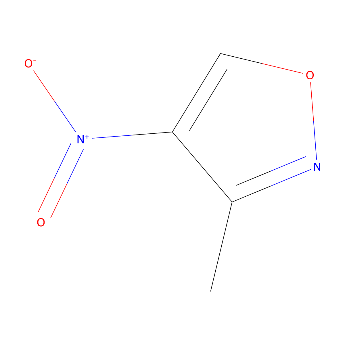 3-Methyl-4-nitro-1,2-oxazole molecular structure, CAS 1122-05-0