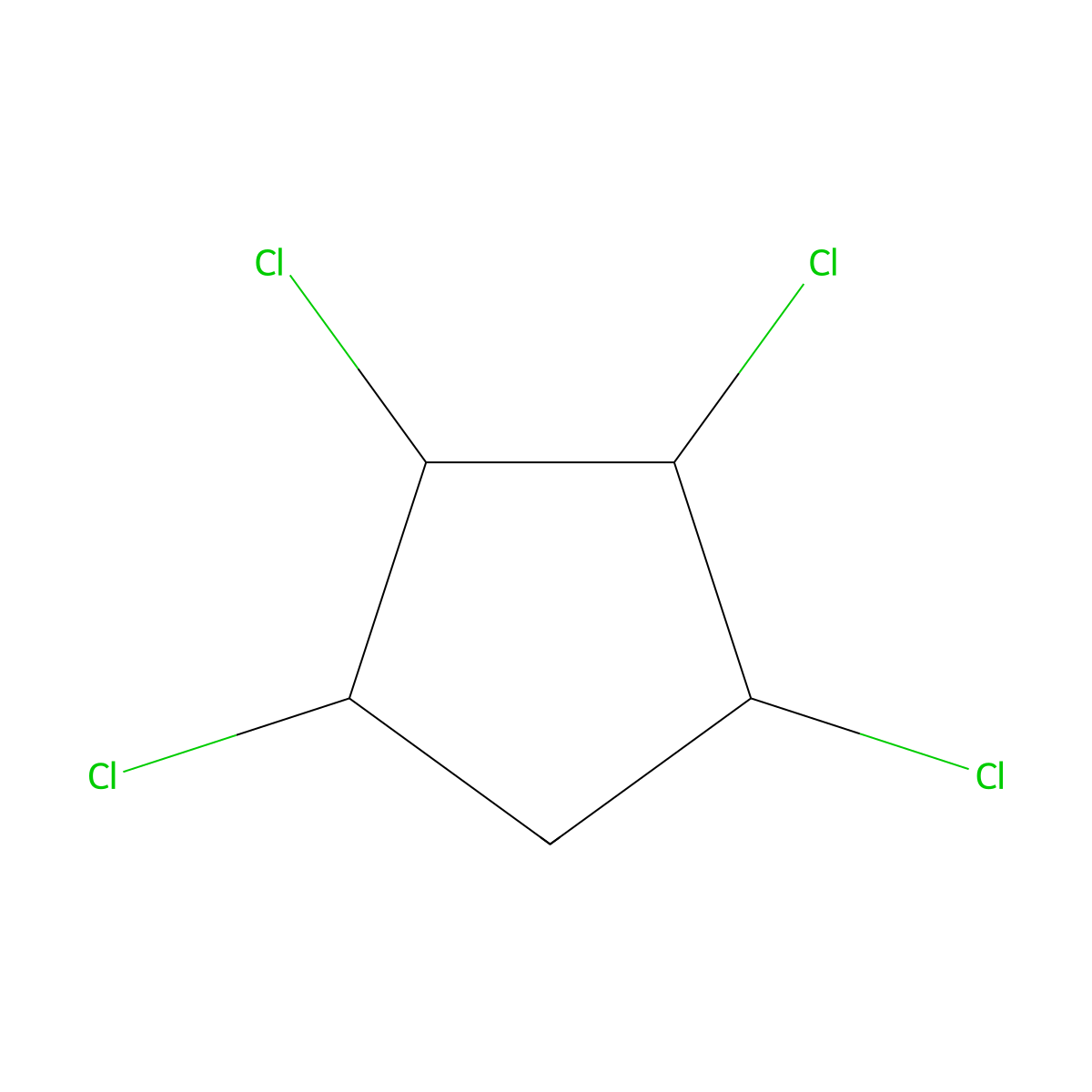 Cyclopentane, tetrachloro- molecular structure, CAS 1122-14-1