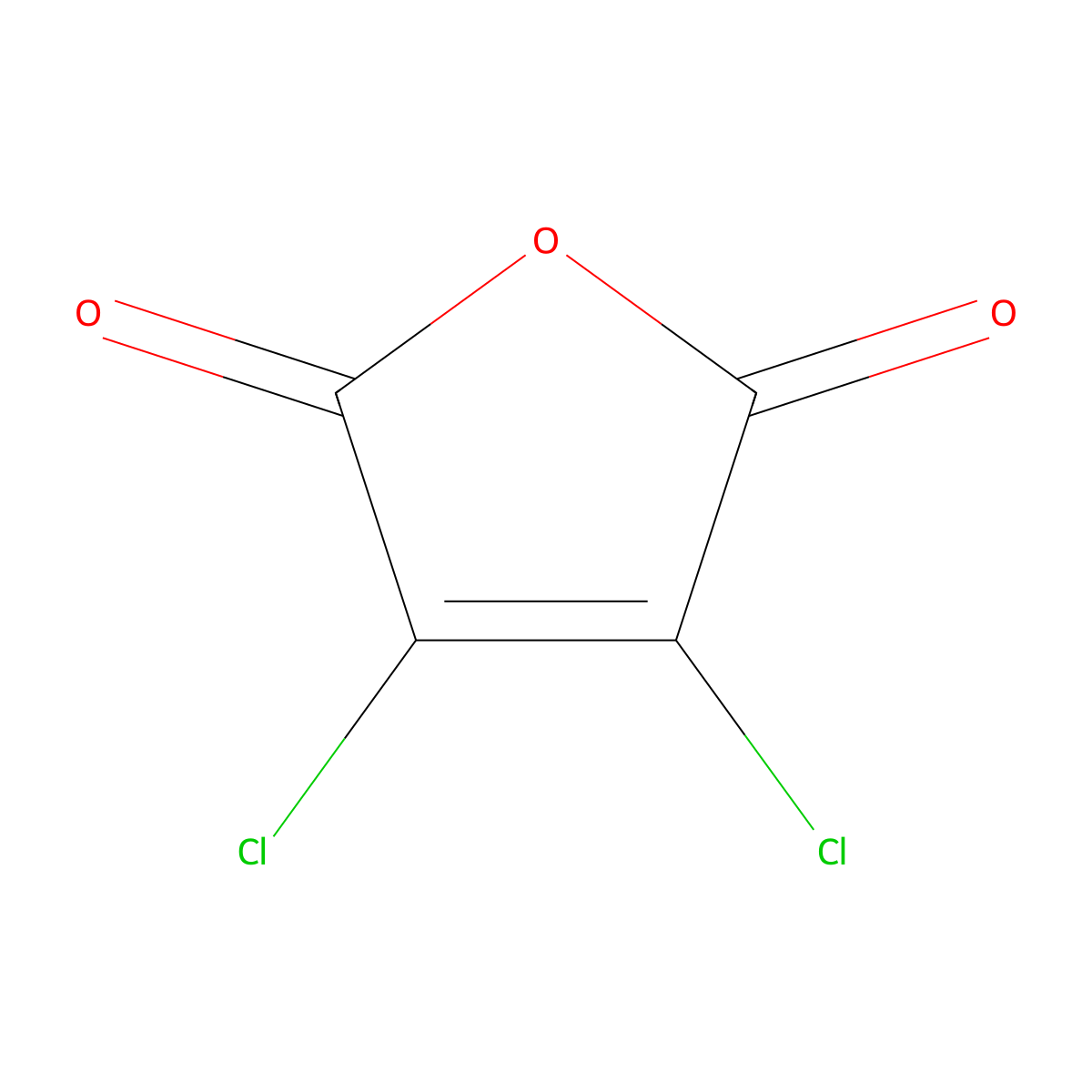 Dichloromaleic anhydride molecular structure, CAS 1122-17-4