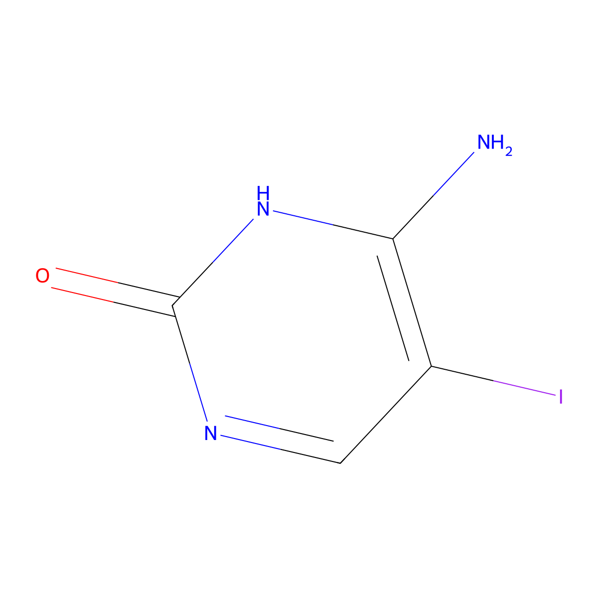 6-Amino-5-iodo-2(1H)-pyrimidinone molecular structure, CAS 1122-44-7