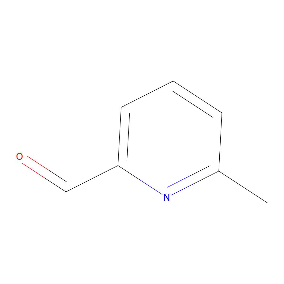 6-Methyl-2-pyridinecarboxaldehyde molecular structure, CAS 1122-72-1