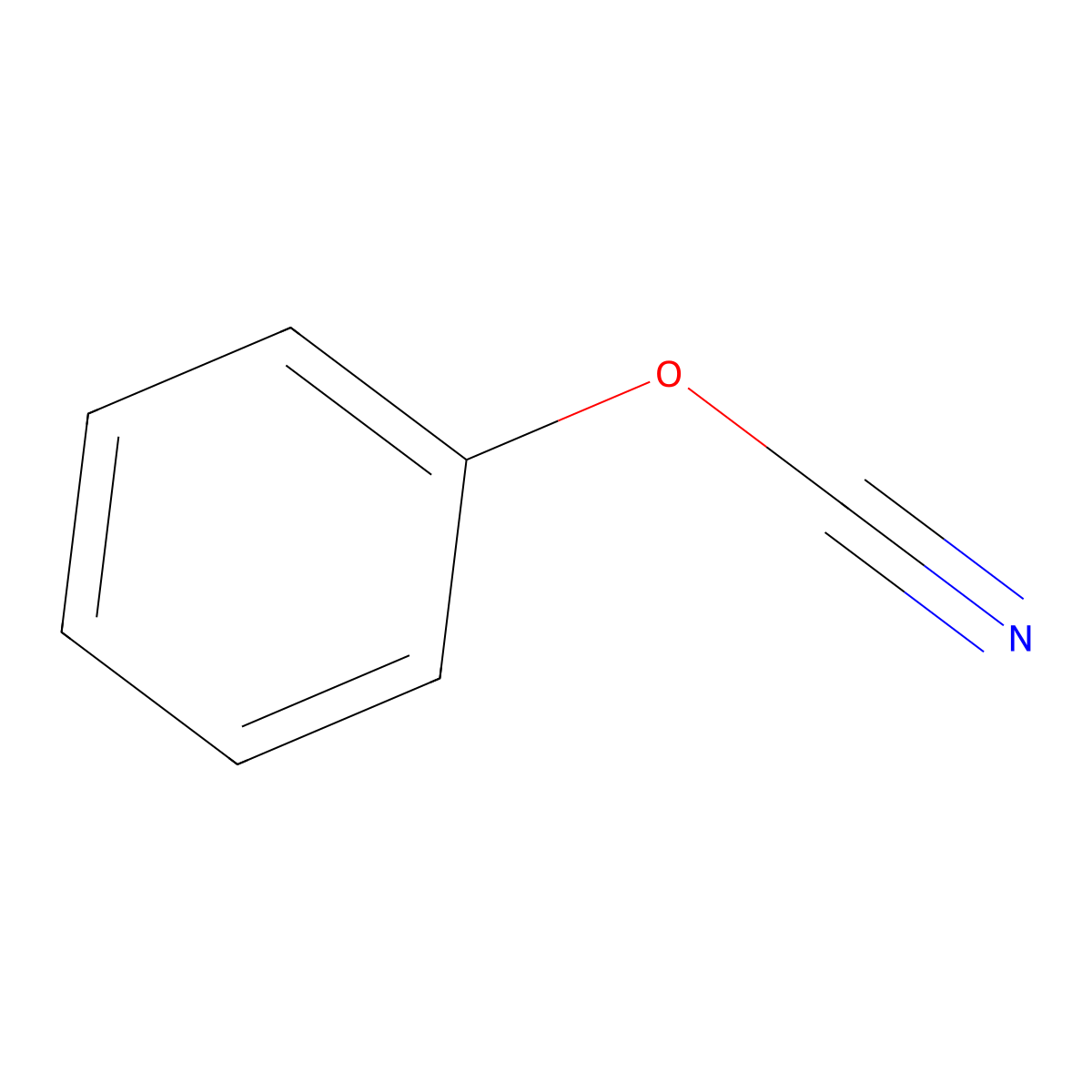 Phenyl cyanate molecular structure, CAS 1122-85-6
