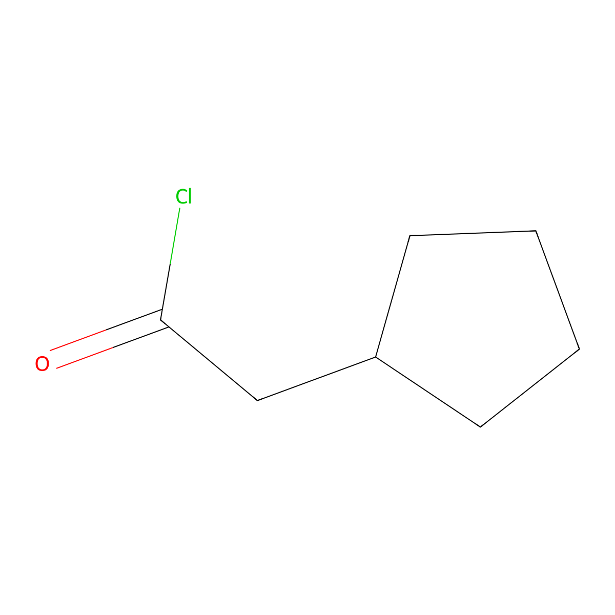 Cyclopentylacetyl chloride molecular structure, CAS 1122-99-2