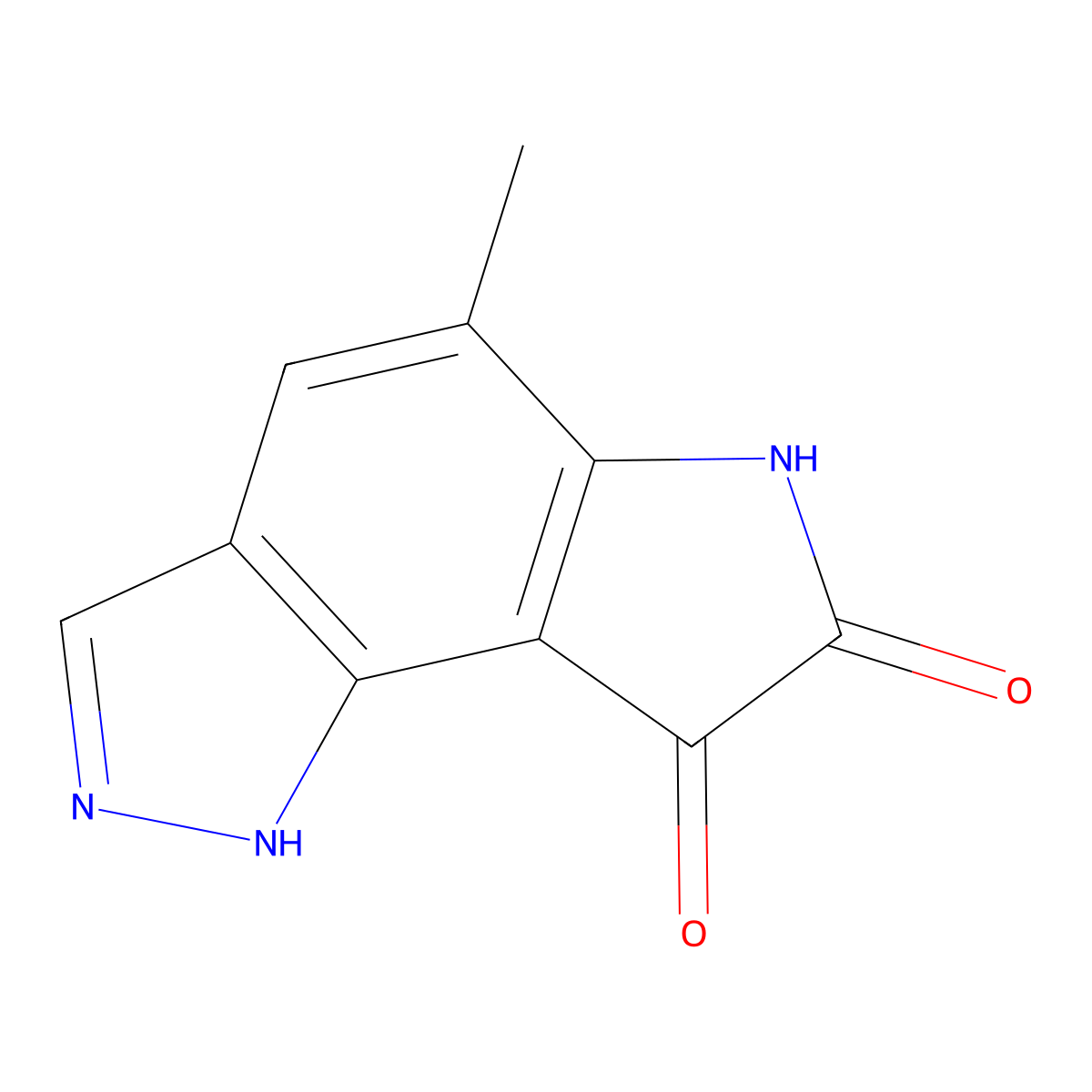 5-methyl-1H,6H,7H,8H-pyrrolo[2,3-g]indazole-7,8-dione molecular structure, CAS 1122021-71-9