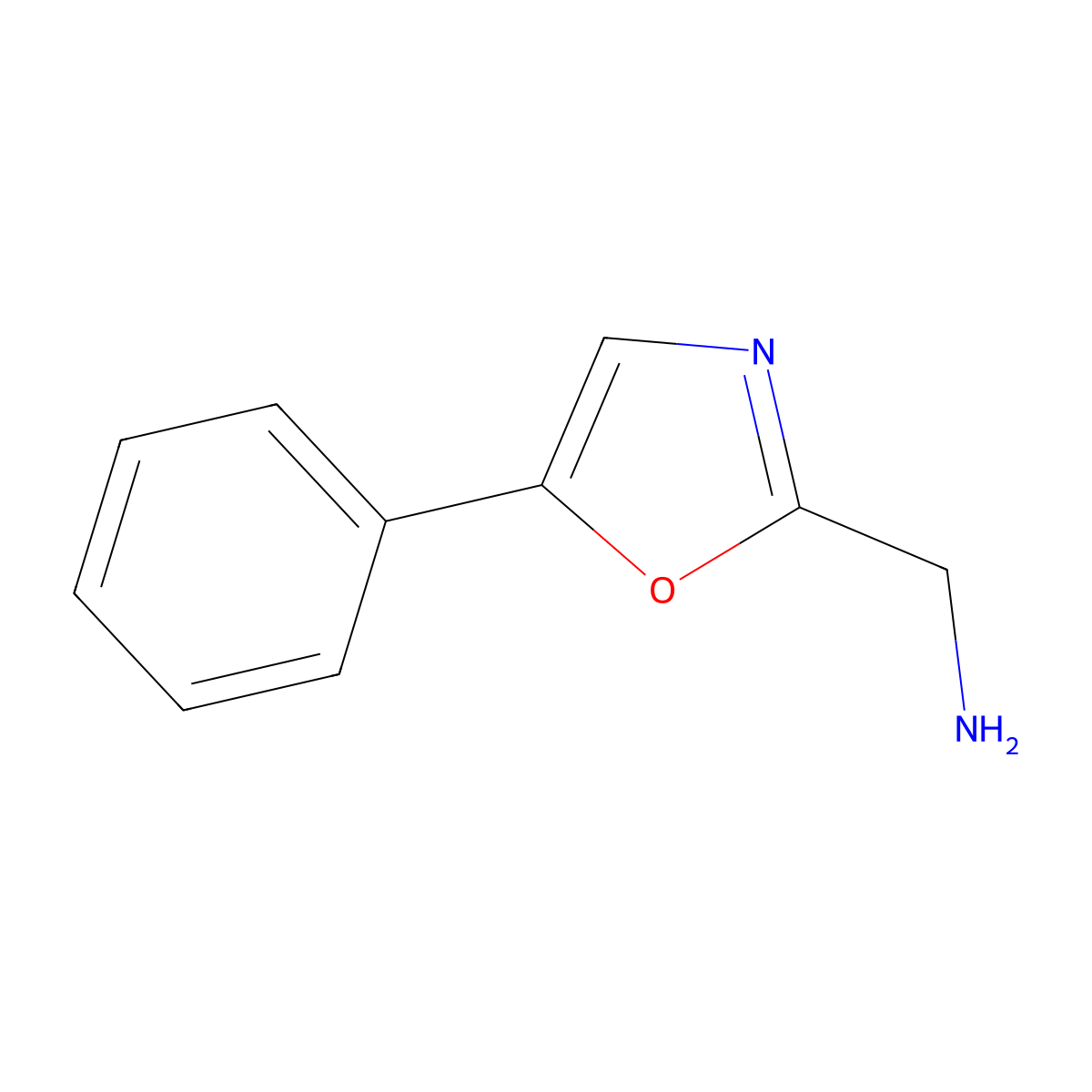 (5-Phenyl-1,3-oxazol-2-yl)methanamine molecular structure, CAS 112206-31-2