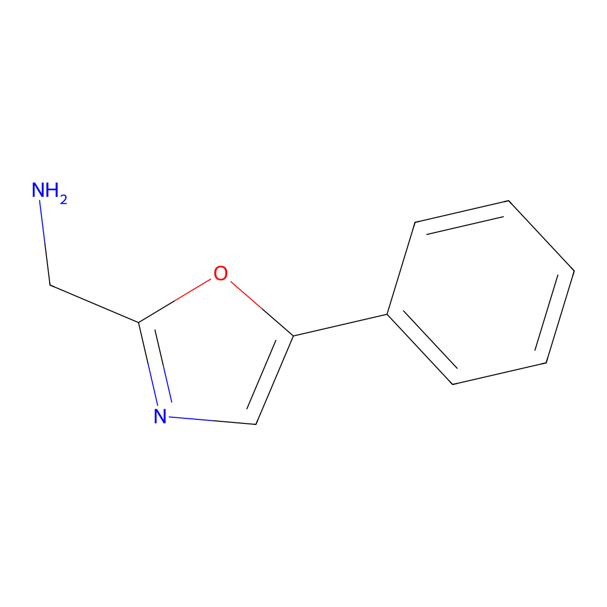 (5-Phenyl-1,3-oxazol-2-yl)methanamine molecular structure, CAS 112206-31-2