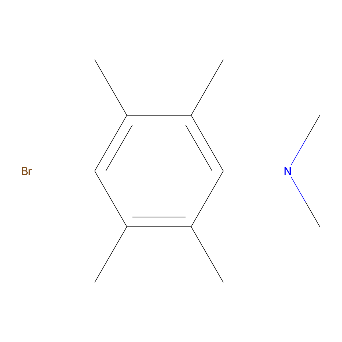 N-(4-bromo-2,3,5,6-tetramethylphenyl)-N,N-dimethylamine molecular structure, CAS 112209-13-9