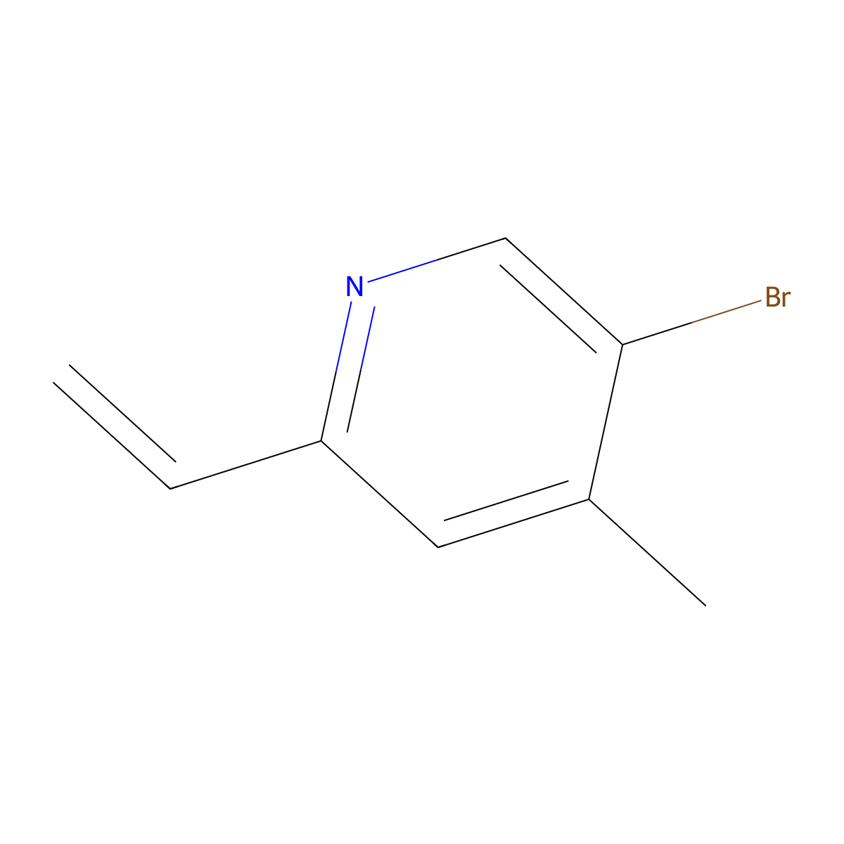 5-Bromo-4-methyl-2-vinylpyridine molecular structure, CAS 1122090-37-2