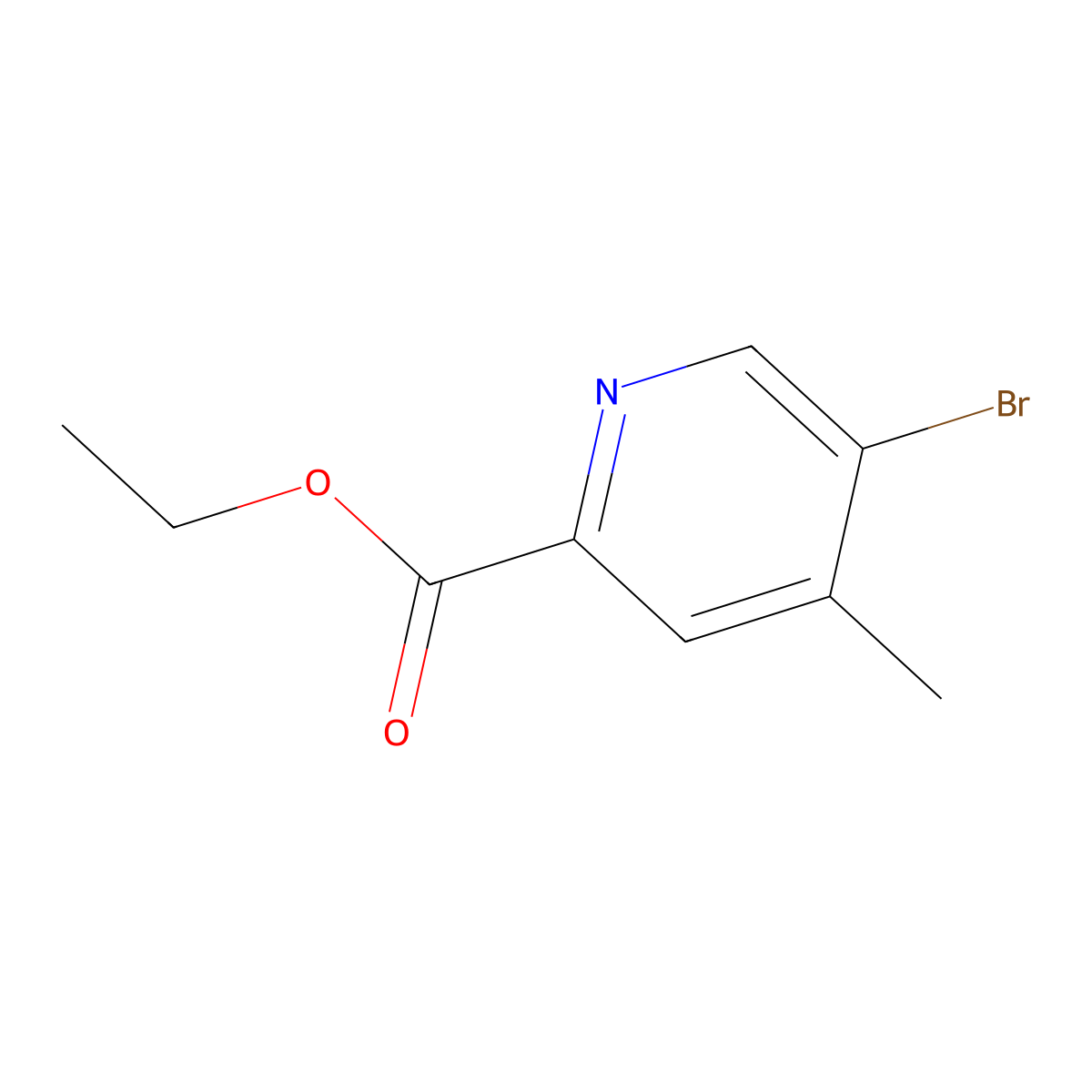 Ethyl 5-bromo-4-methylpicolinate molecular structure, CAS 1122090-39-4