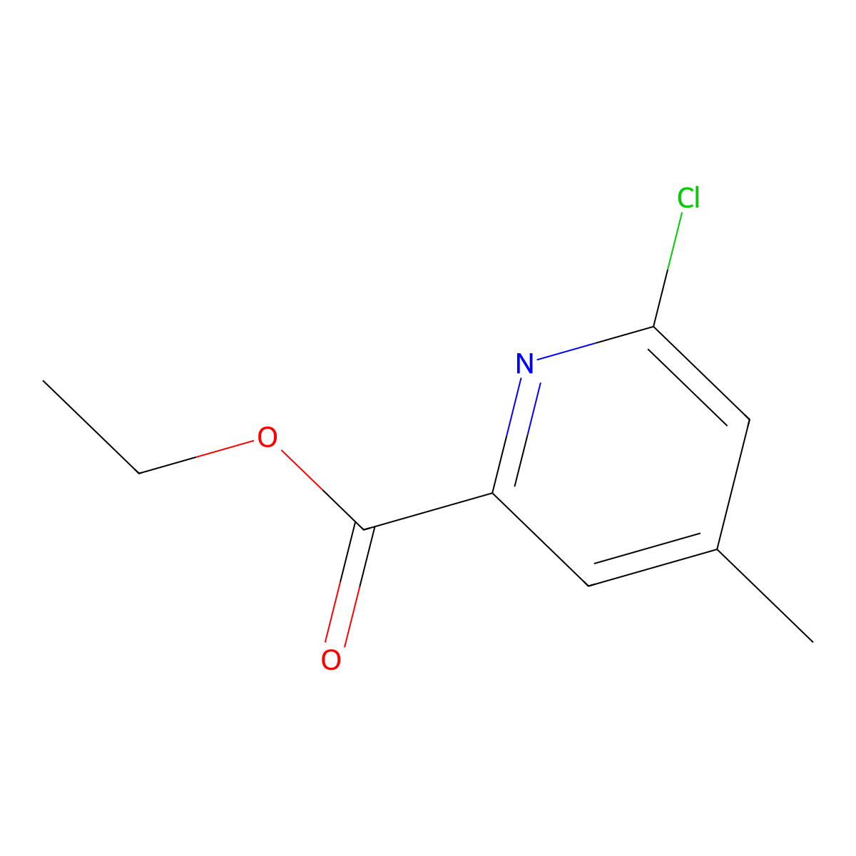 Ethyl 6-chloro-4-methylpyridine-2-carboxylate molecular structure, CAS 1122090-50-9
