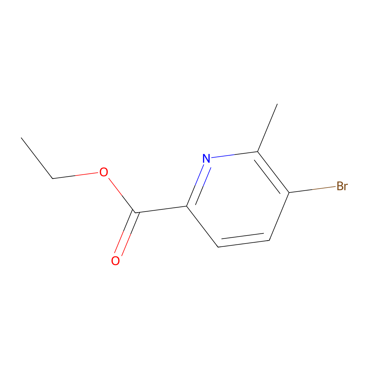 Ethyl 5-bromo-6-methylpyridine-2-carboxylate molecular structure, CAS 1122090-71-4