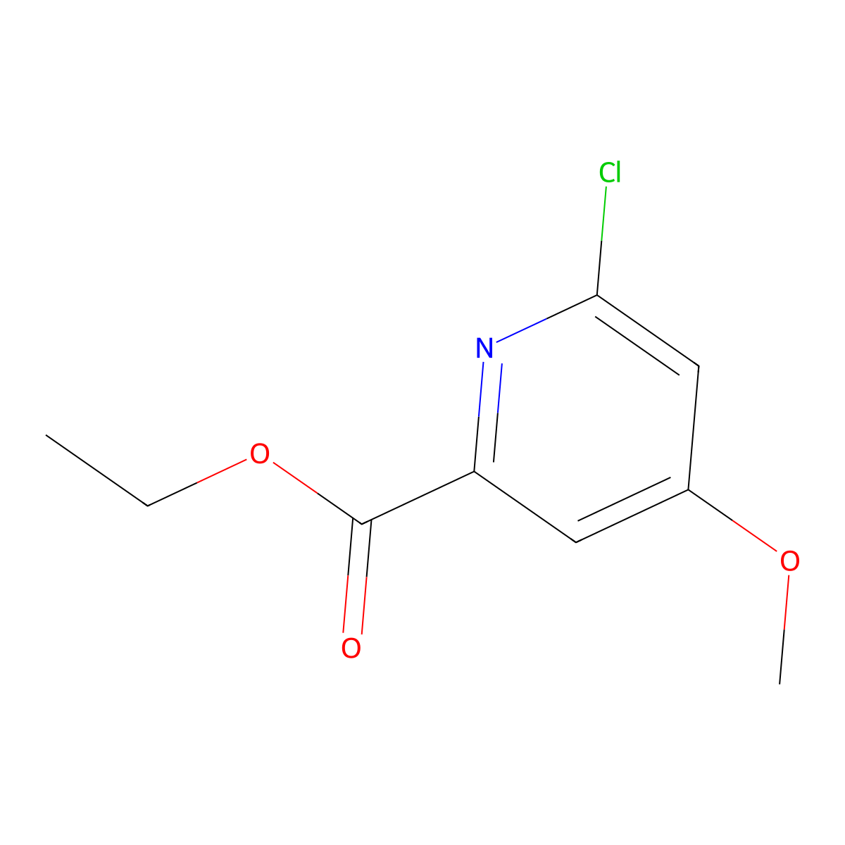 Ethyl 6-chloro-4-methoxypicolinate molecular structure, CAS 1122090-80-5
