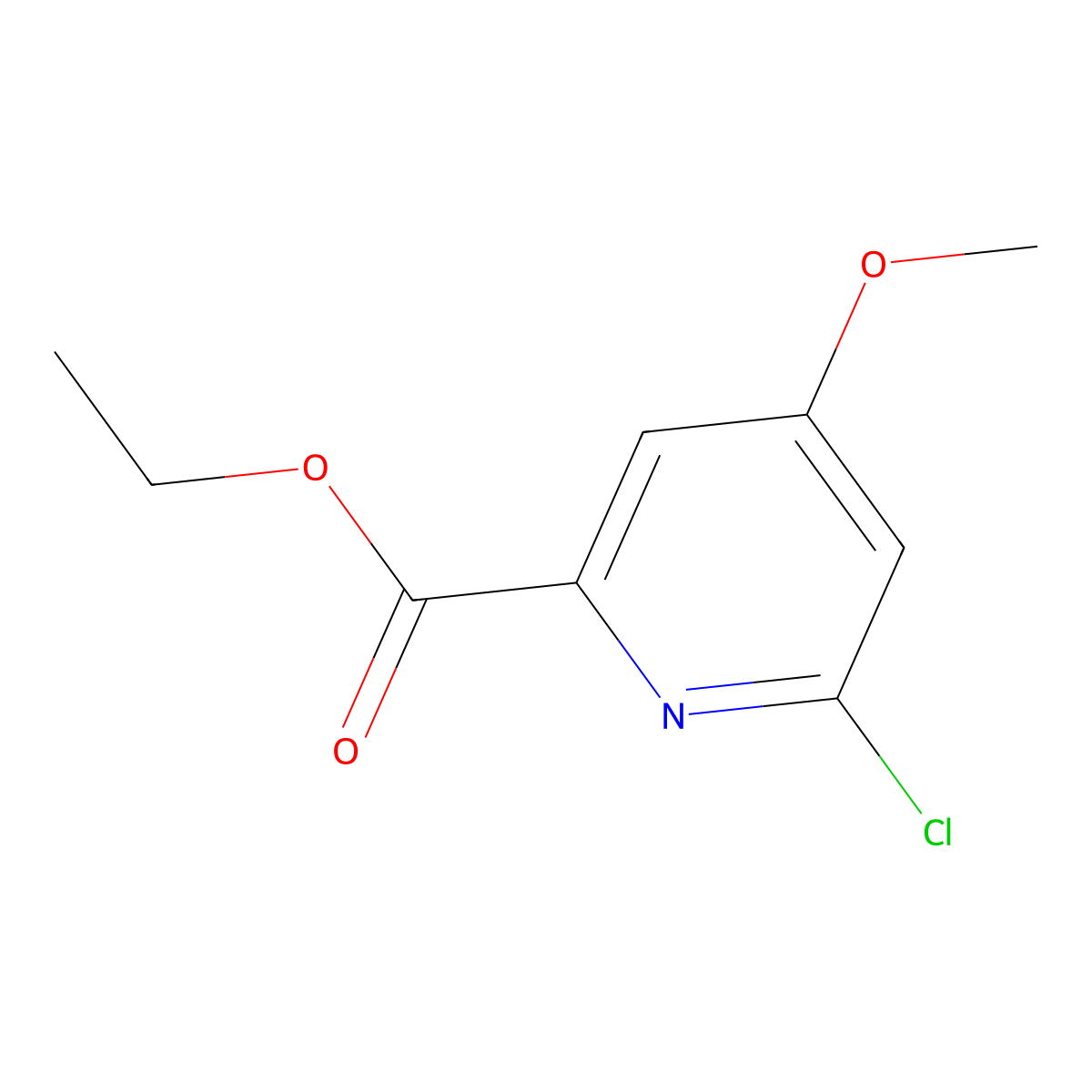 Ethyl 6-chloro-4-methoxypicolinate molecular structure, CAS 1122090-80-5