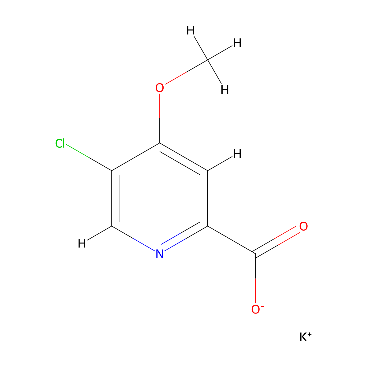 Potassium 5-chloro-4-methoxypicolinate molecular structure, CAS 1122091-01-3