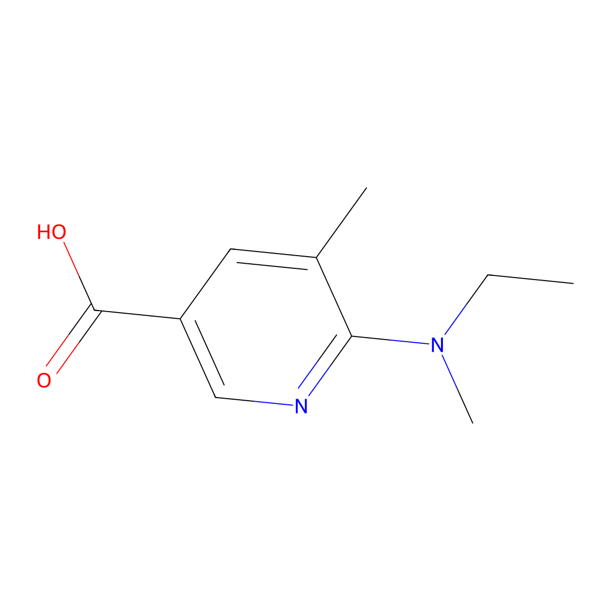 6-(Ethyl(methyl)amino)-5-methylnicotinic acid molecular structure, CAS 1122093-40-6