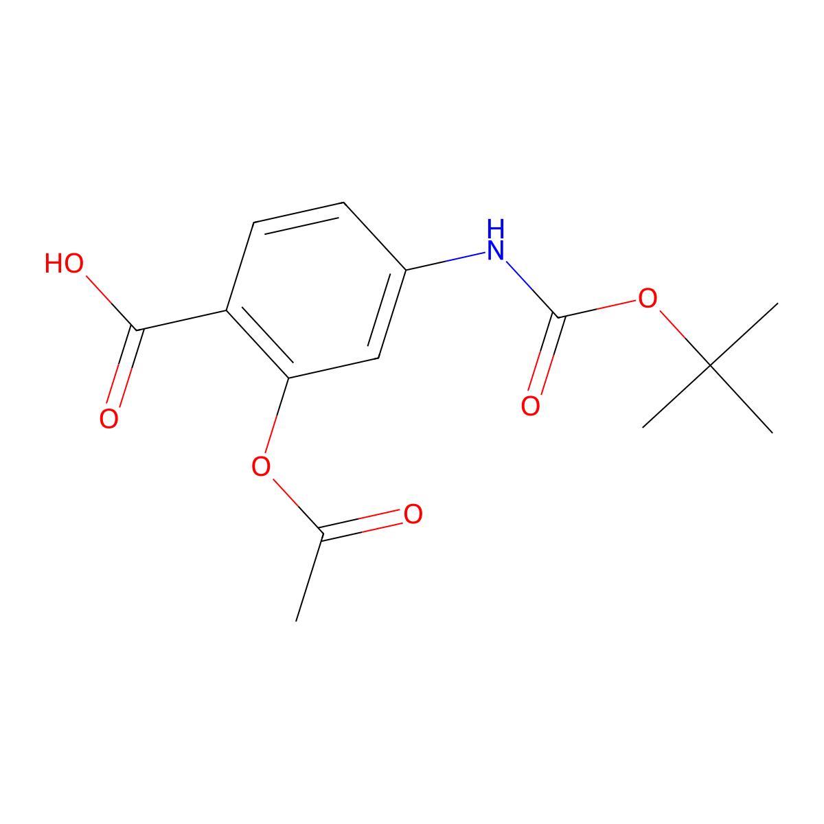 2-Acetoxy-4-(Boc-amino)benzoic Acid molecular structure, CAS 1122102-38-8