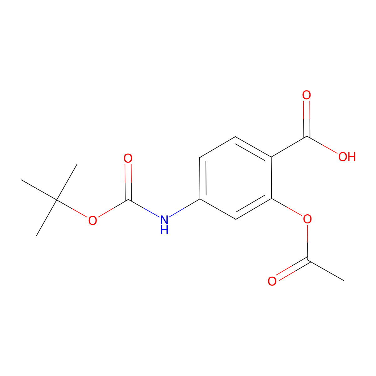 2-Acetoxy-4-(Boc-amino)benzoic Acid molecular structure, CAS 1122102-38-8