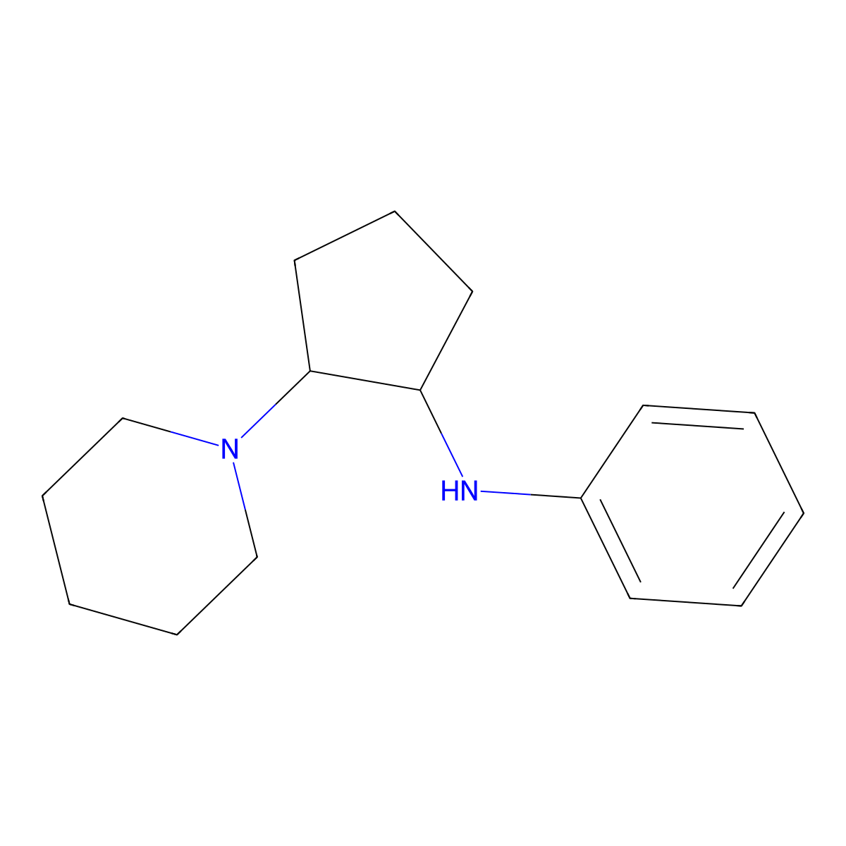 N-(2-(Piperidin-1-yl)cyclopentyl)aniline molecular structure, CAS 112217-85-3