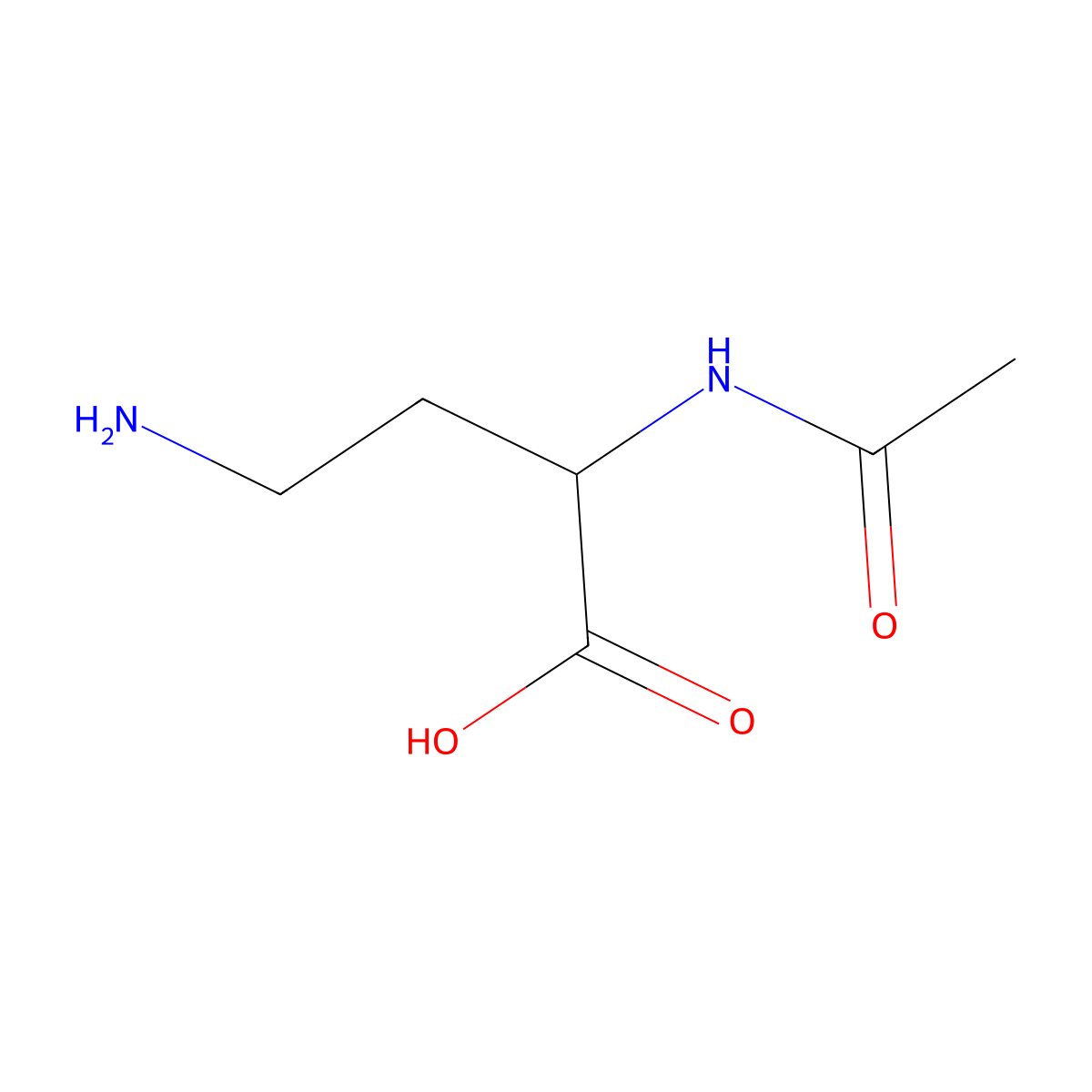 (2S)-4-amino-2-acetamidobutanoic acid molecular structure, CAS 112229-30-8