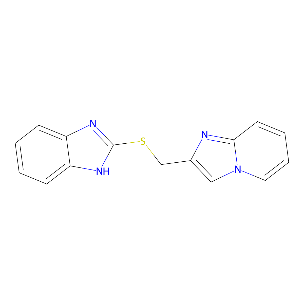 2-((imidazo[1,2-a]pyridin-2-ylmethyl)thio)-1H-benzo[d]imidazole molecular structure, CAS 112230-16-7
