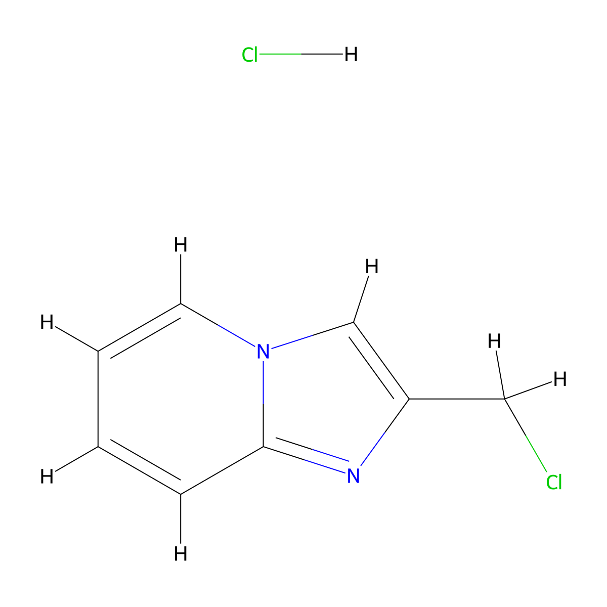 2-(Chloromethyl)imidazo[1,2-a]pyridine hydrochloride molecular structure, CAS 112230-20-3