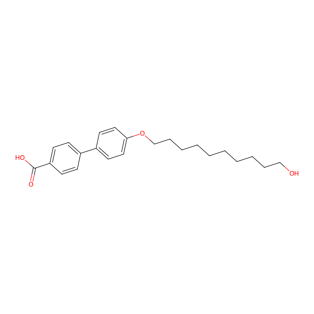 4'-[(10-Hydroxydecyl)oxy][1,1'-biphenyl]-4-carboxylic acid molecular structure, CAS 112231-86-4