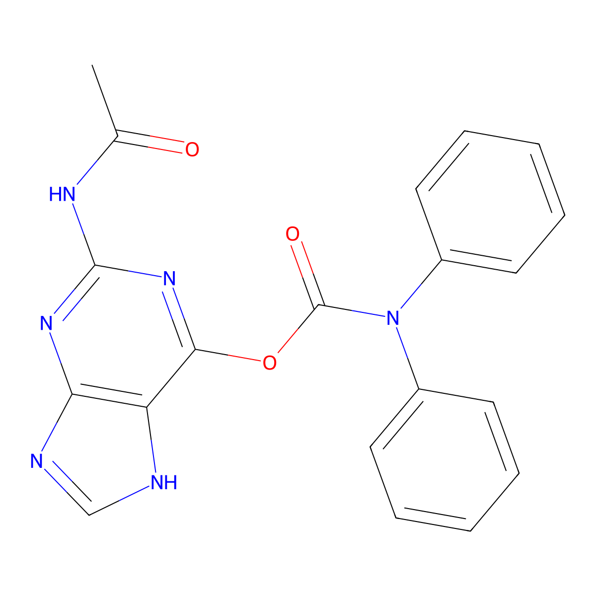 2-Acetamido-7H-purin-6-yl diphenylcarbamate molecular structure, CAS 112233-74-6