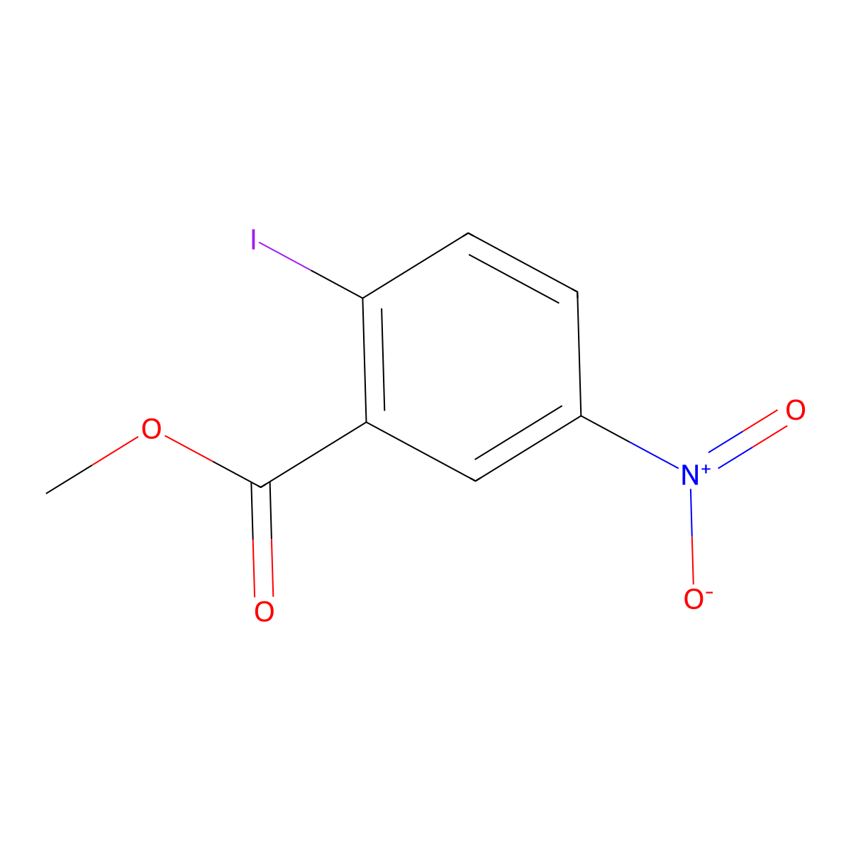 Methyl 2-iodo-5-nitrobenzoate molecular structure, CAS 112239-00-6
