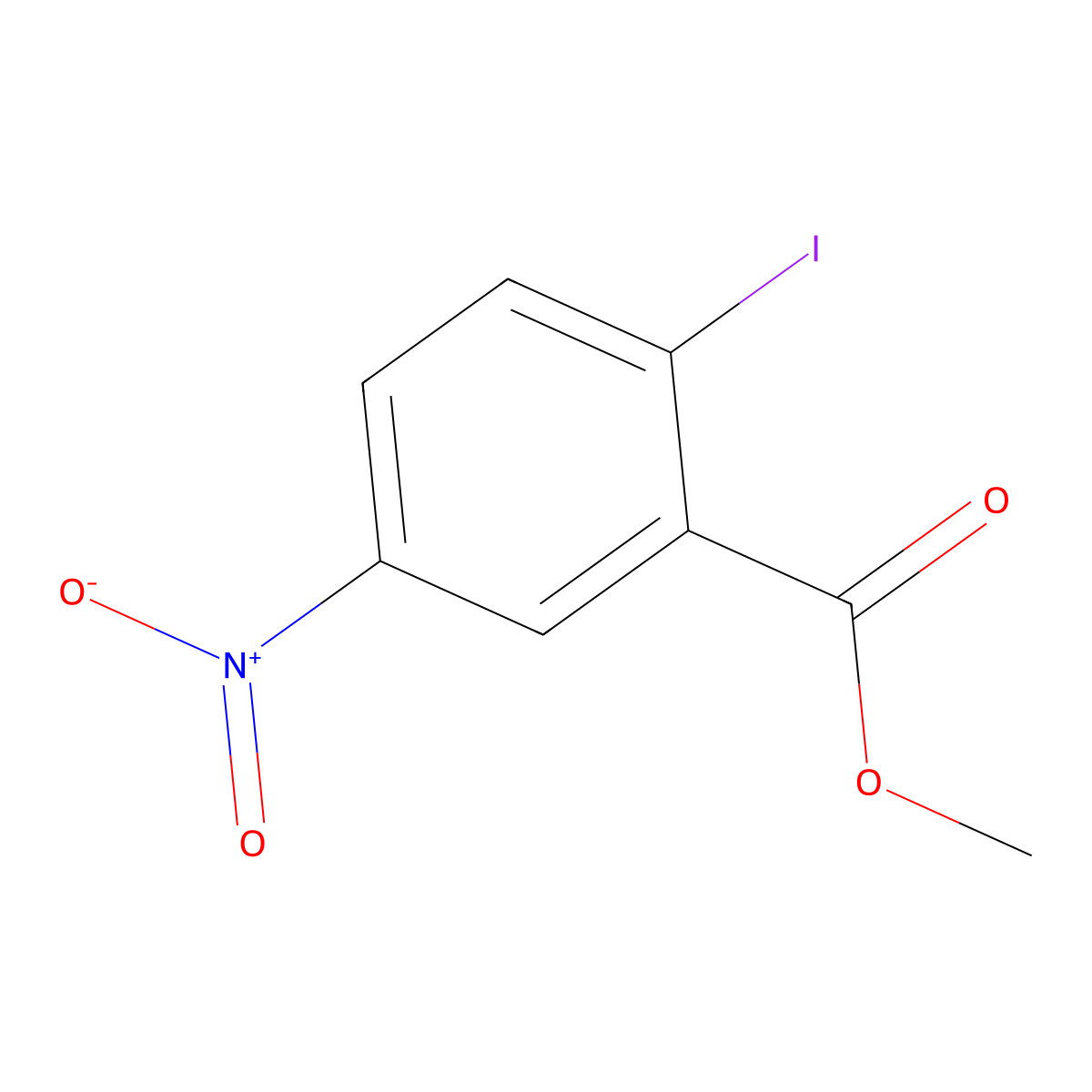 Methyl 2-iodo-5-nitrobenzoate molecular structure, CAS 112239-00-6