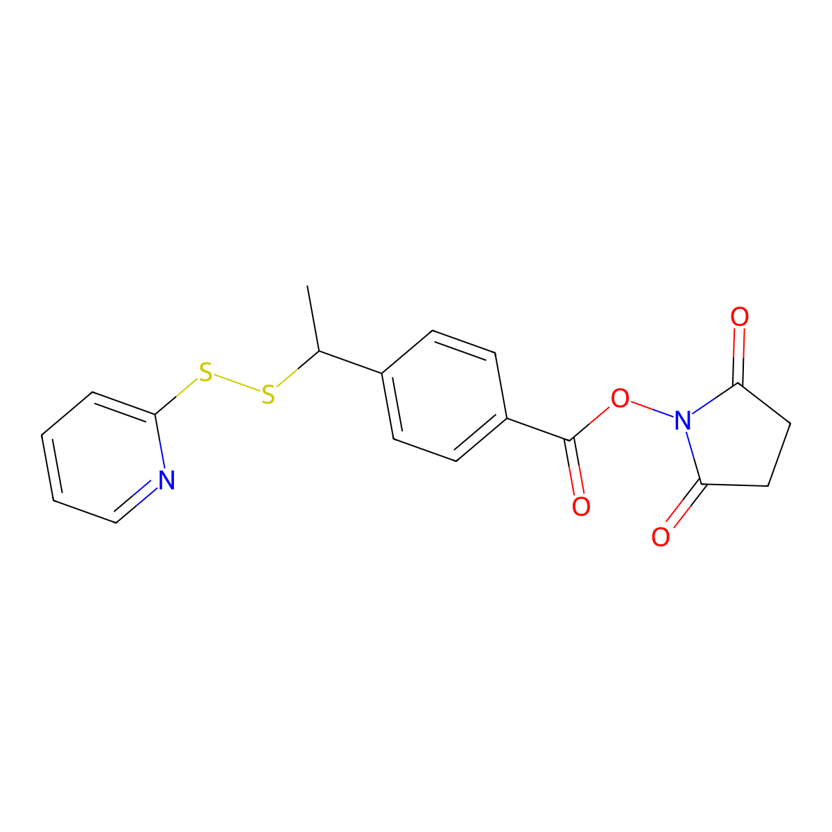 4-Succinimidyloxycarbonyl-alpha-methyl-alpha(2-pyridyldithio)toluene molecular structure, CAS 112241-19-7