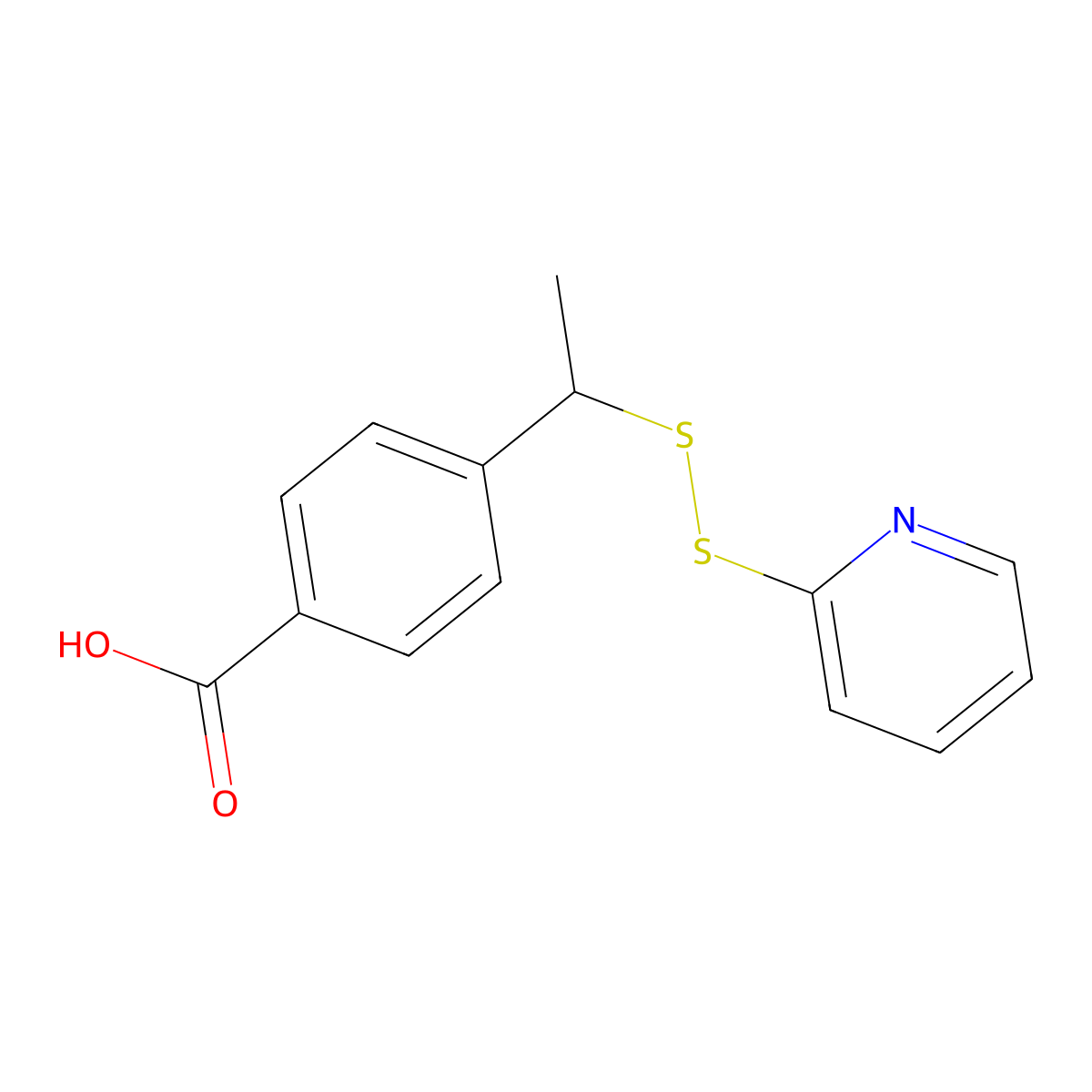 4-(1-(Pyridin-2-yldisulfaneyl)ethyl)benzoic acid molecular structure, CAS 112241-25-5