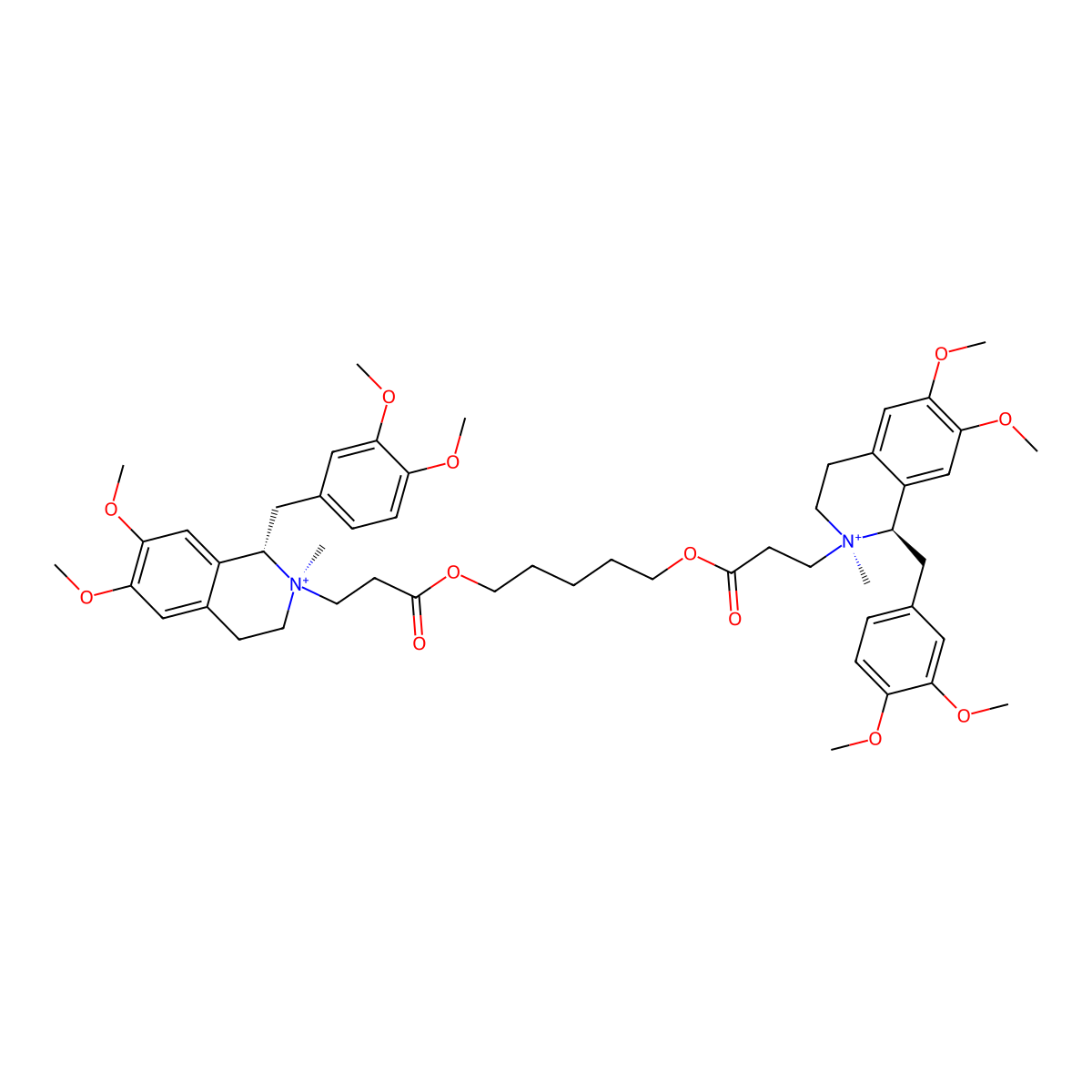 Atracurium, (1R,2R,1'S,2'R)-(+/-)- molecular structure, CAS 112242-41-8