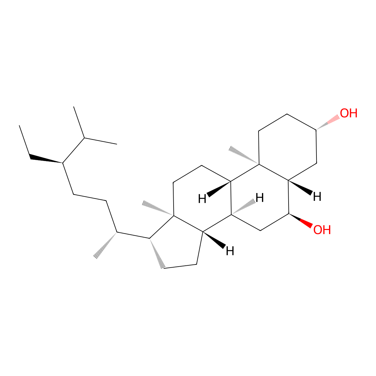 Stigmastane-3,6-diol molecular structure, CAS 112244-29-8