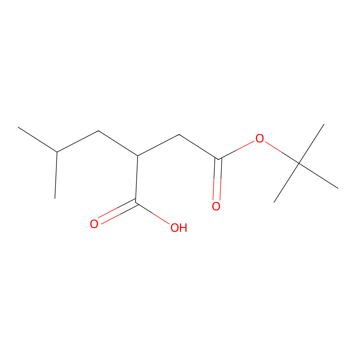 (R)-2-(2-(tert-Butoxy)-2-oxoethyl)-4-methylpentanoic acid molecular structure, CAS 112245-04-2