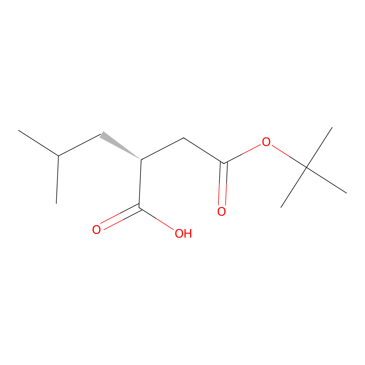 (R)-2-(2-(tert-Butoxy)-2-oxoethyl)-4-methylpentanoic acid molecular structure, CAS 112245-04-2